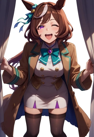 umamusume,meisho_doto_(umamusume),coat,long,double-breasted,pencil skirt  - AI generated anime art