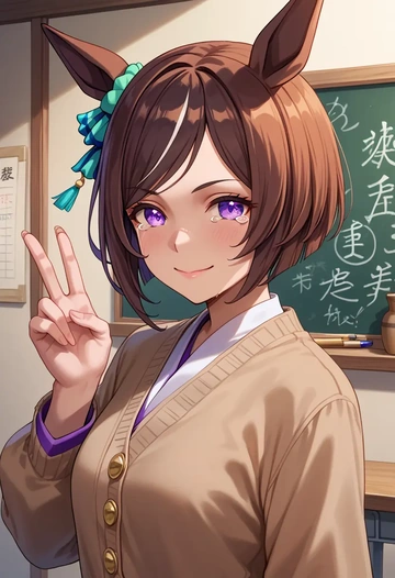 umamusume,mejiro_dober_(umamusume),teacher, sweater  - AI generated anime art