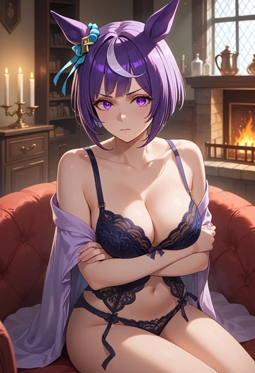 umamusume,mejiro_mcqueen_(umamusume),lingerie  - AI generated anime art