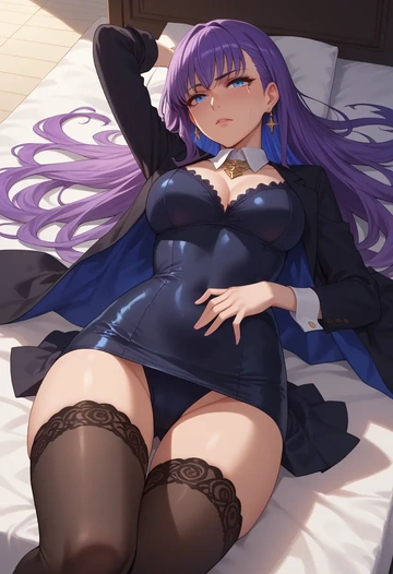 fate_(series),meltryllis_(swimsuit_lancer)_(fate),secretary, stockings  - AI generated anime art