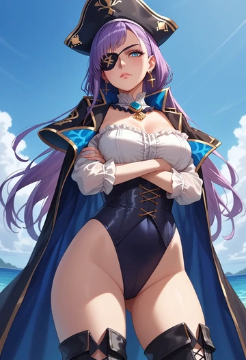 fate_(series),meltryllis_(swimsuit_lancer)_(fate),pirate  - AI generated anime art