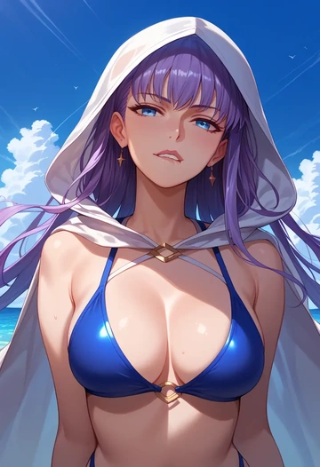 fate_(series),meltryllis_(swimsuit_lancer)_(fate),crop windbreaker,shorts  - AI generated anime art