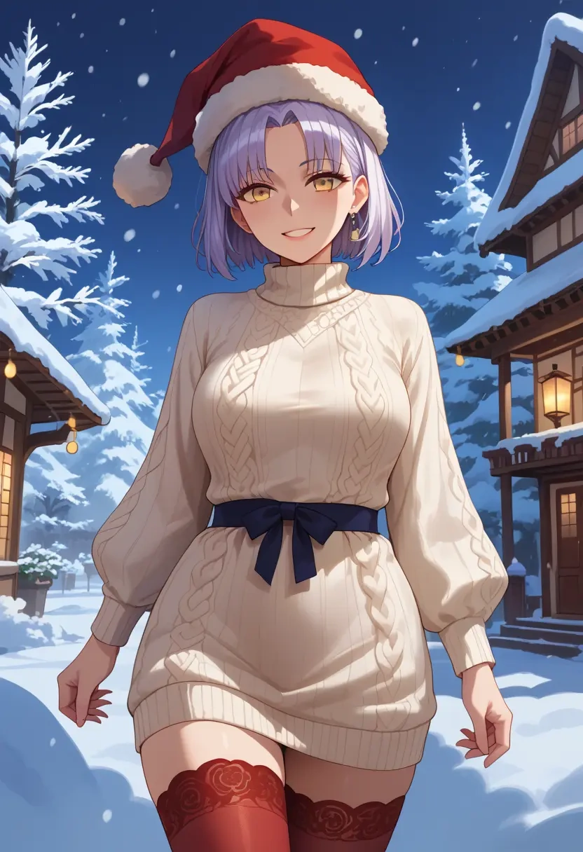 fate_(series),melusine_(fate),Christmas,sweater dress,stockings  - 