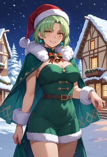 fate_(series),melusine_(fate),Christmas,dress  - AI generated anime art