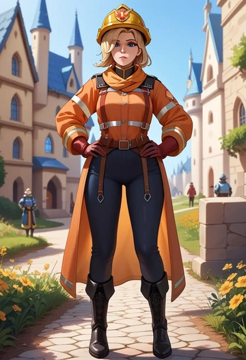 overwatch,mercy_(overwatch),firefighter  - AI generated anime art