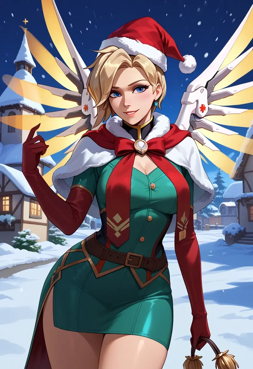 overwatch,mercy_(overwatch),Christmas,dress  - 