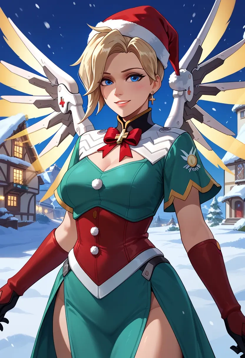 overwatch,mercy_(overwatch),Christmas,dress  - 