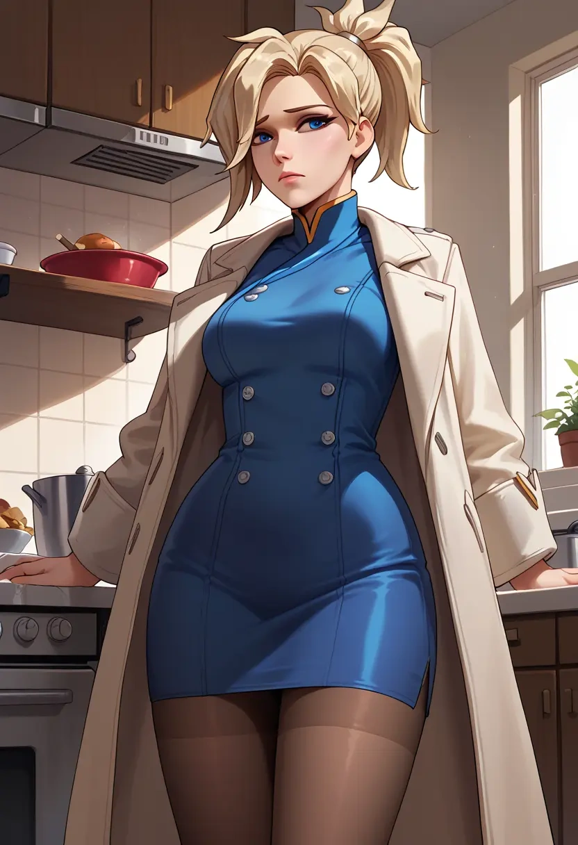 overwatch,mercy_(overwatch),coat,long,double-breasted,pencil skirt  - 