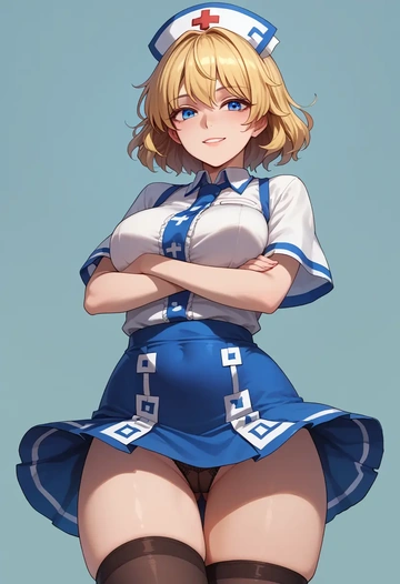 touhou,merlin_prismriver,nurse pantyhose,mini skirt, sexy  - AI generated anime art