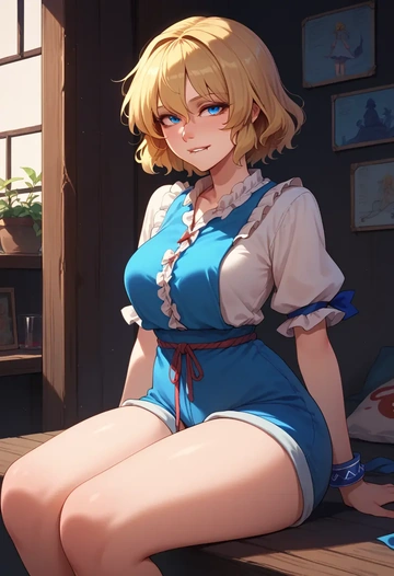 touhou,merlin_prismriver,jogger shorts,oversized tank  - AI generated anime art