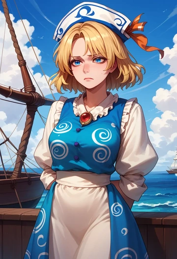 touhou,merlin_prismriver,paint-splatter blouse,dolphin shorts  - AI generated anime art