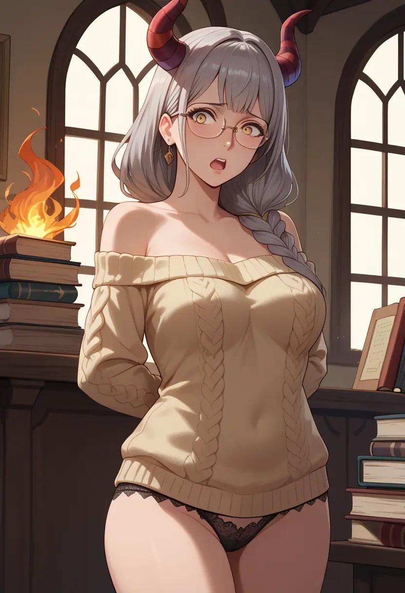 fire_emblem,micaiah_(fire_emblem),sweater,panties,off-shoulder,glasses,sexy  - 