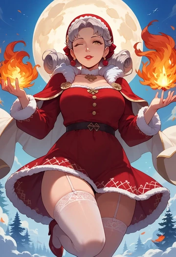 fire_emblem,micaiah_(fire_emblem),Christmas,sexy, stockings,  - AI generated anime art