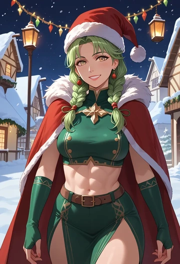 fire_emblem,micaiah_(fire_emblem),Christmas,dress  - AI generated anime art