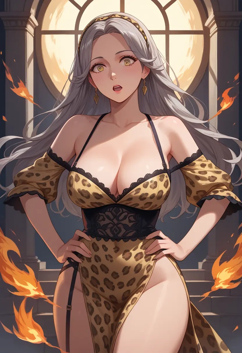 fire_emblem,micaiah_(fire_emblem),leopard print,silk slip dress  - 