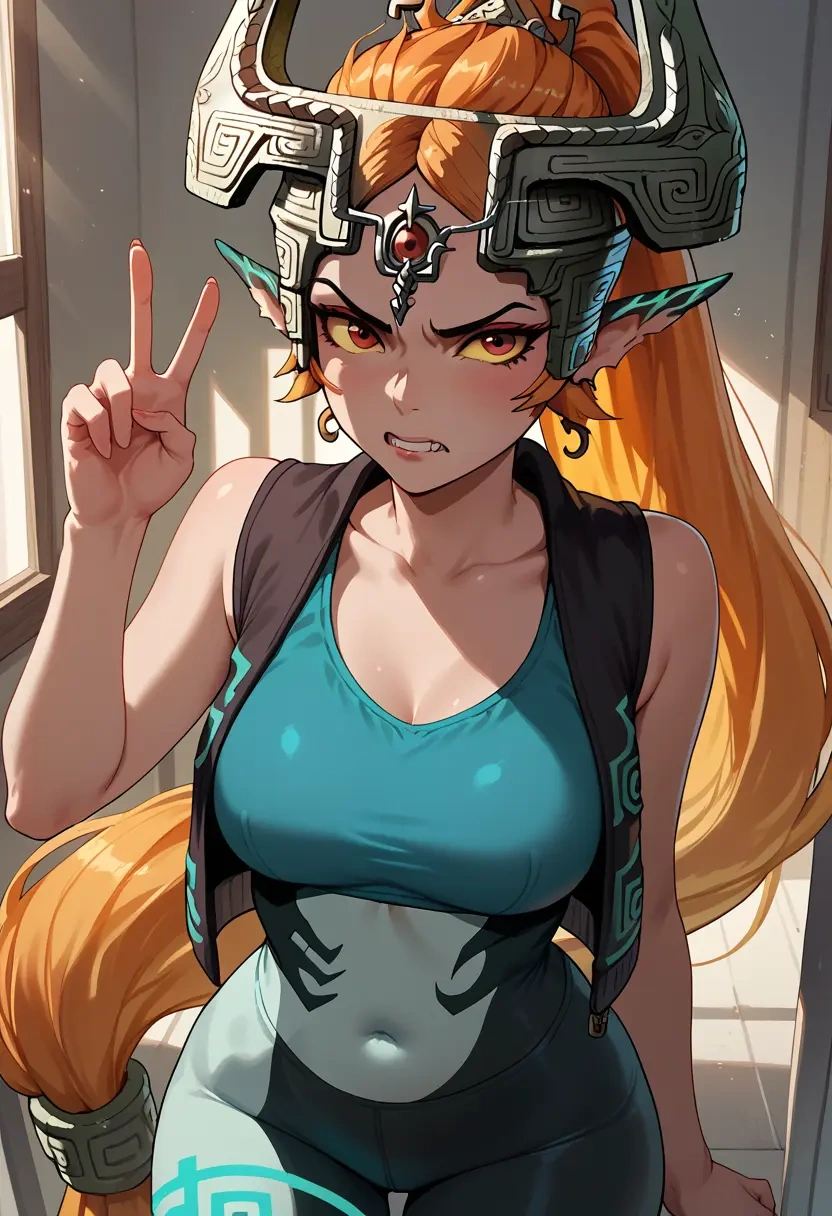 the_legend_of_zelda,midna,sports vest,capri leggings  - 