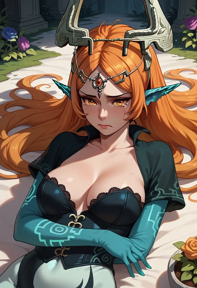 the_legend_of_zelda,midna,vampire corset,lace blouse,velvet skirt  - 