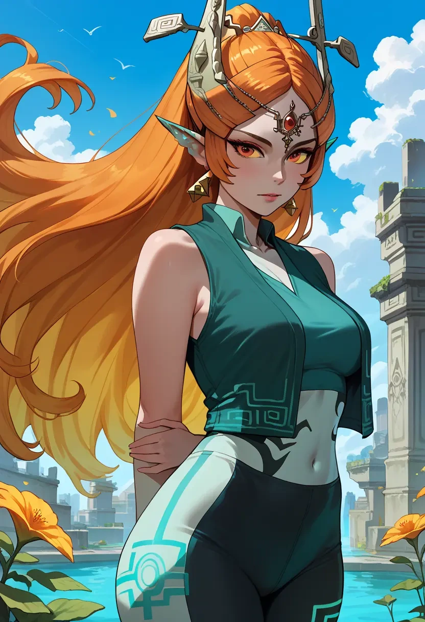 the_legend_of_zelda,midna,sports vest,capri leggings  - 