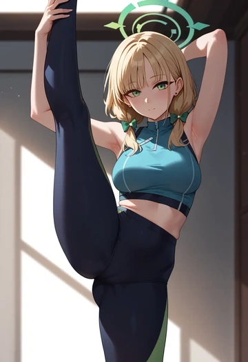 blue_archive,midori_(blue_archive),yoga, standing split,sexy,  - AI generated anime art