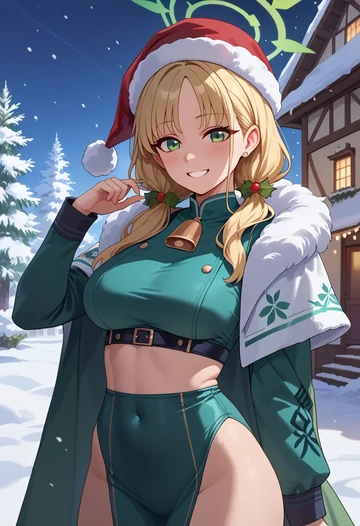 blue_archive,midori_(blue_archive),Christmas,dress  - AI generated anime art