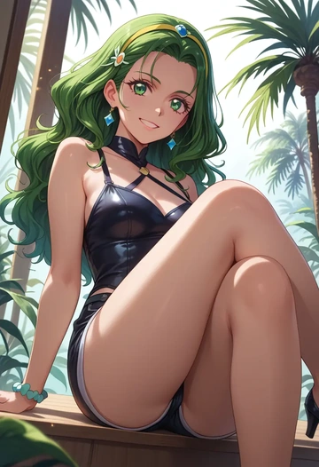 precure,midorikawa_nao,leather,shorts  - AI generated anime art