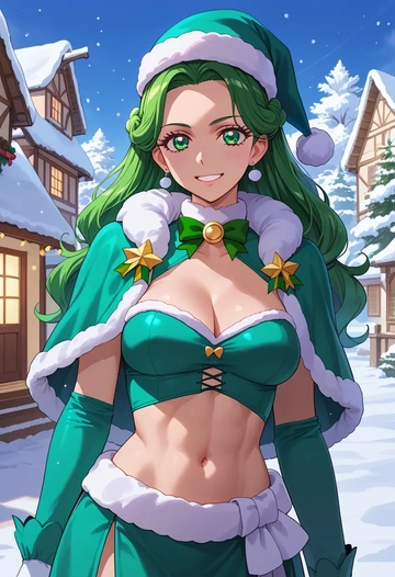 precure,midorikawa_nao,Christmas,dress  - AI generated anime art