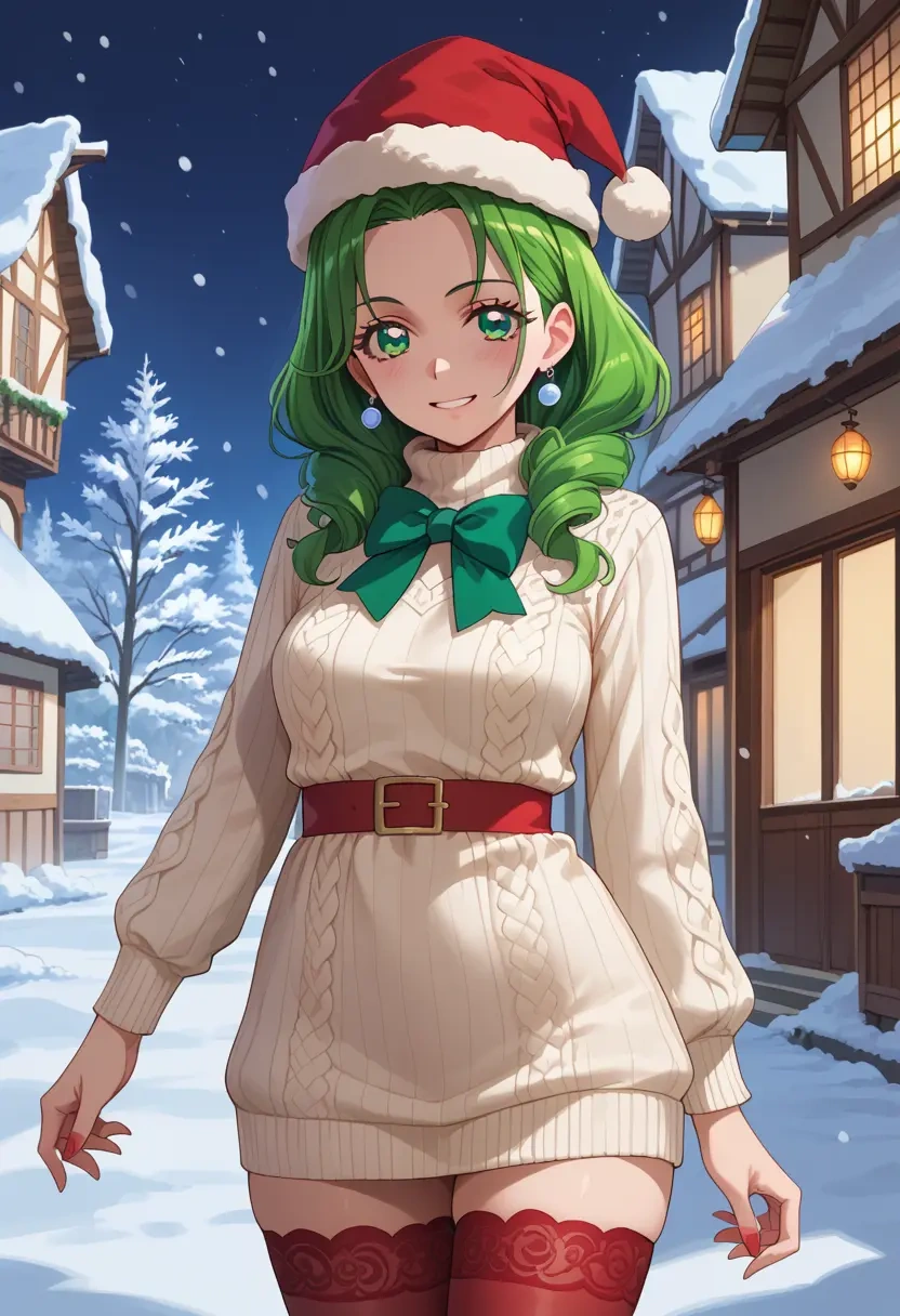 precure,midorikawa_nao,Christmas,sweater dress,stockings  - 