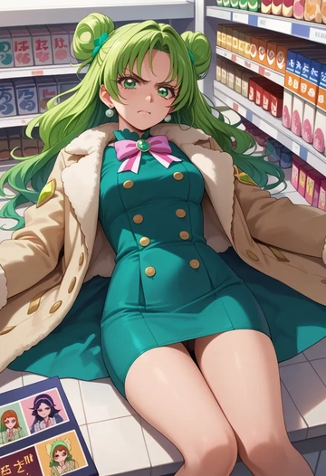 precure,midorikawa_nao,coat,long,double-breasted,pencil skirt  - AI generated anime art