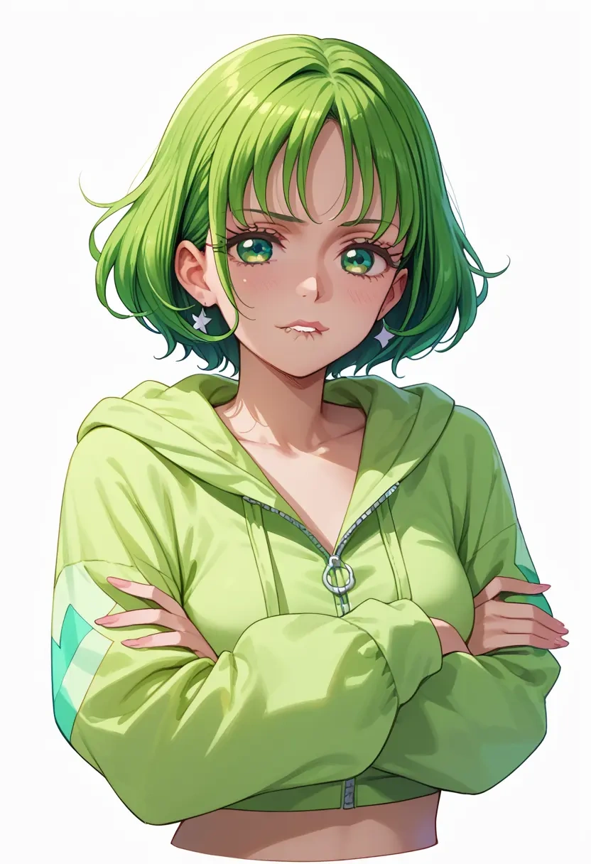 precure,midorikawa_nao,crop hoodie,shorts  - 