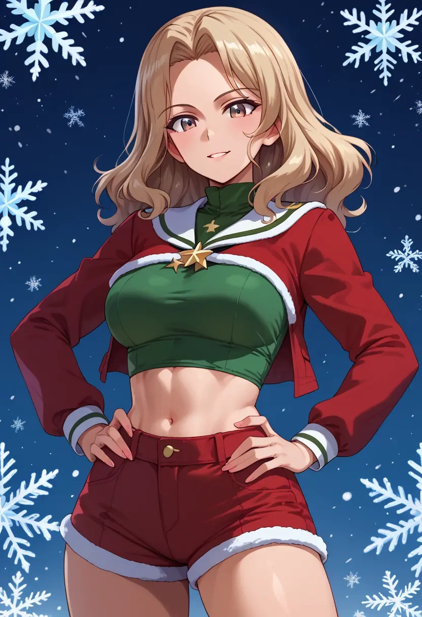 girls_und_panzer,mika_(girls_und_panzer),red velvet shorts  - 