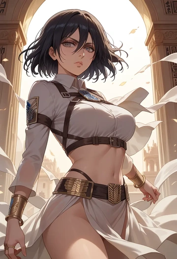 shingeki_no_kyojin,mikasa_ackerman,Egyptian  - AI generated anime art