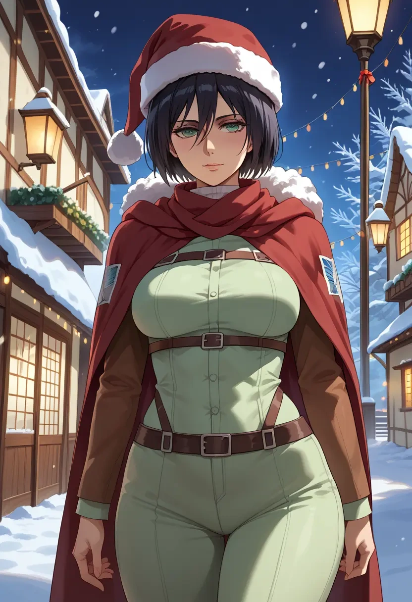 shingeki_no_kyojin,mikasa_ackerman,Christmas,dress  - 