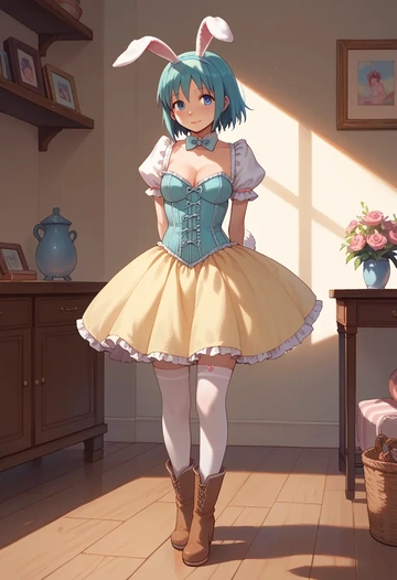 mahou_shoujo_madoka_magica,miki_sayaka,bunny girl  - AI generated anime art