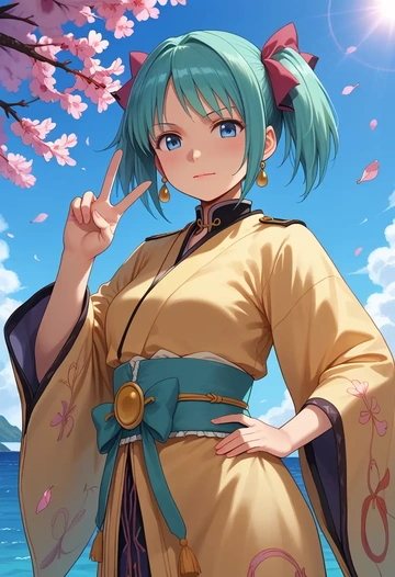 mahou_shoujo_madoka_magica,miki_sayaka,kimono  - AI generated anime art