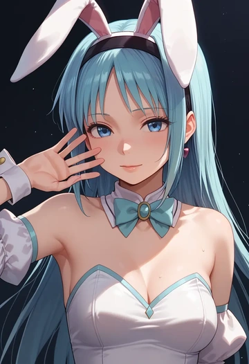 mahou_shoujo_madoka_magica,miki_sayaka,bunny girl, sexy  - AI generated anime art