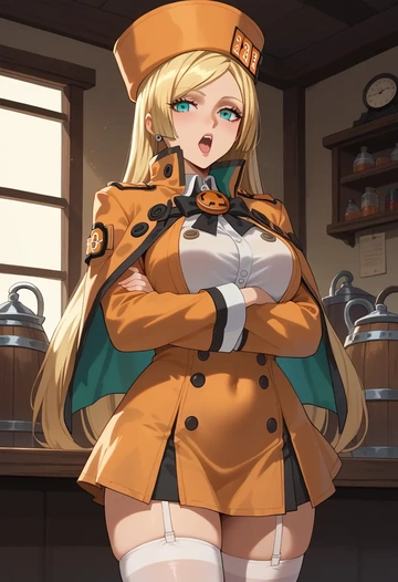 guilty_gear,millia_rage,mini skirt,stockings  - AI generated anime art