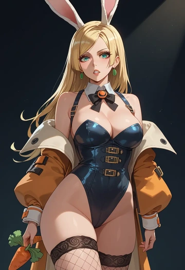 guilty_gear,millia_rage,bunny girl, sexy,stockings  - AI generated anime art