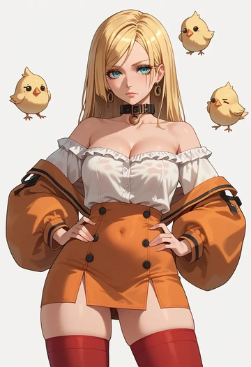 guilty_gear,millia_rage,collar,oversized,Thigh garters  - AI generated anime art