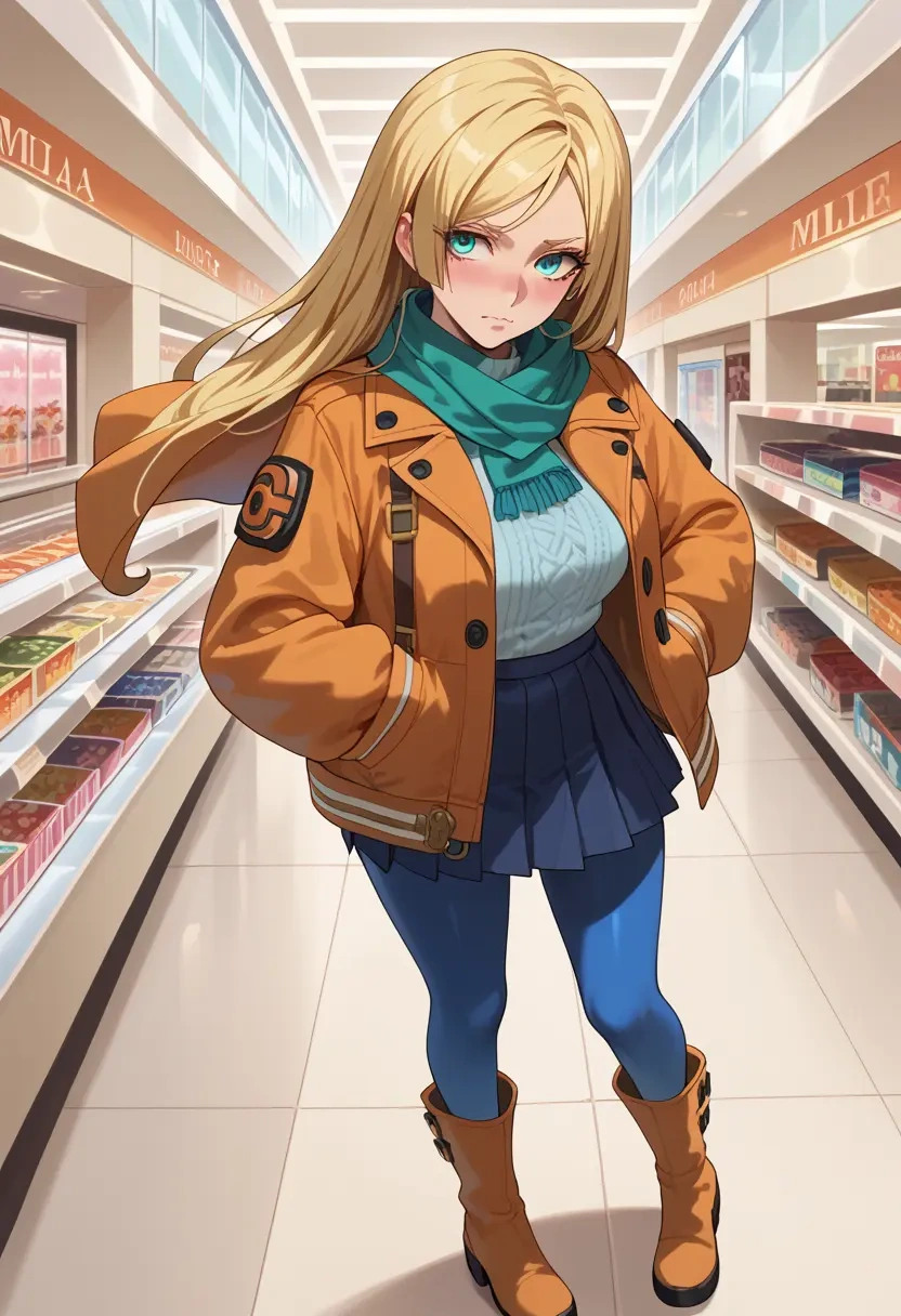 guilty_gear,millia_rage,winter,student uniform,puffer jacket  - 