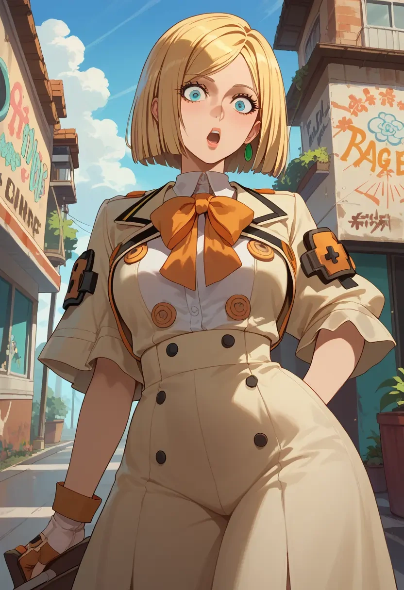 guilty_gear,millia_rage,floral graffiti blouse,dolphin shorts  - 