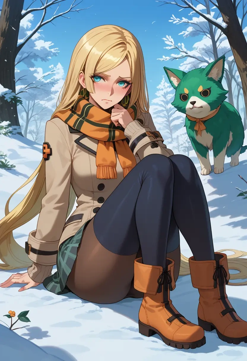 guilty_gear,millia_rage,winter,student uniform,fur-lined parka  - 