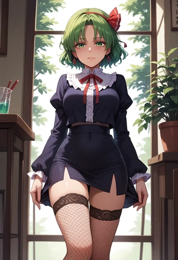 touhou,mima_(touhou),secretary,stockings,sexy, panties  - AI generated anime art