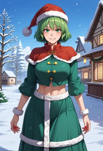 touhou,mima_(touhou),Christmas,dress  - AI generated anime art