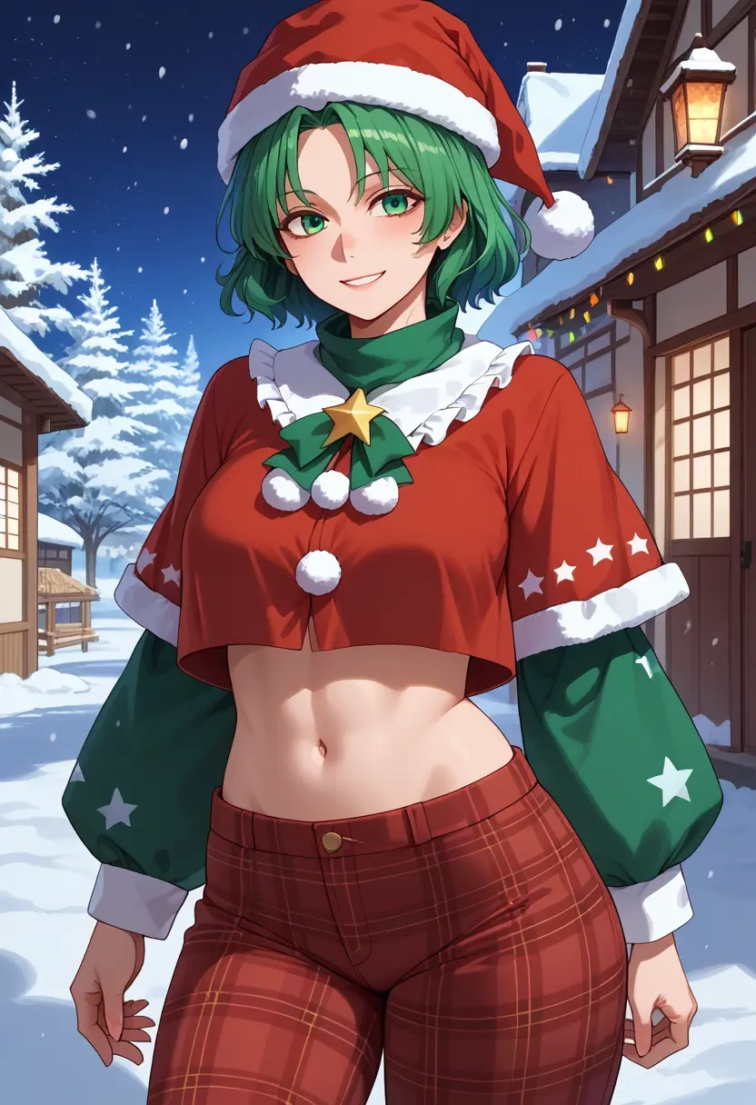 touhou,mima_(touhou),Christmas,plaid trousers  - 