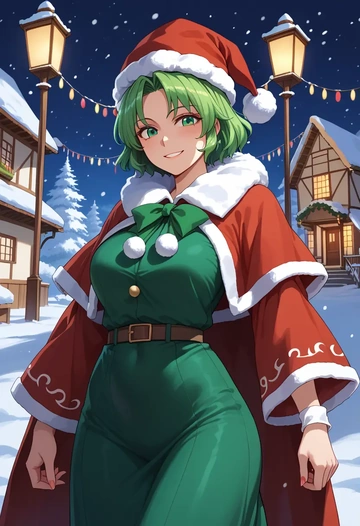 touhou,mima_(touhou),Christmas,dress  - AI generated anime art