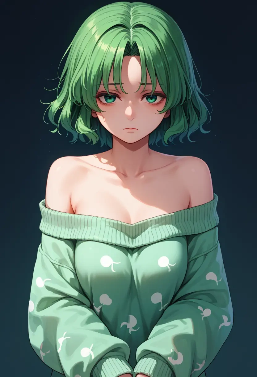 touhou,mima_(touhou),sweater,off-shoulder,collar  - 