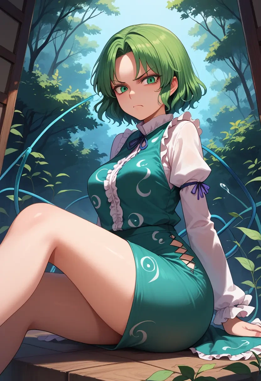 touhou,mima_(touhou),bodysuit,mesh,high-waisted skirt  - 