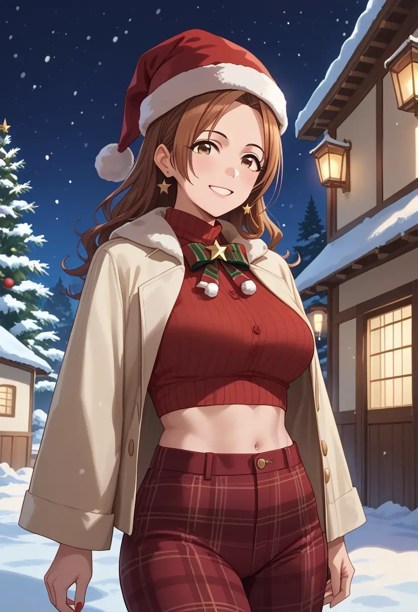 idolmaster,mimura_kanako,Christmas,plaid trousers  - 