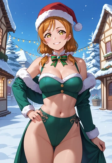 love_live,minami_kotori,Christmas,dress  - AI generated anime art