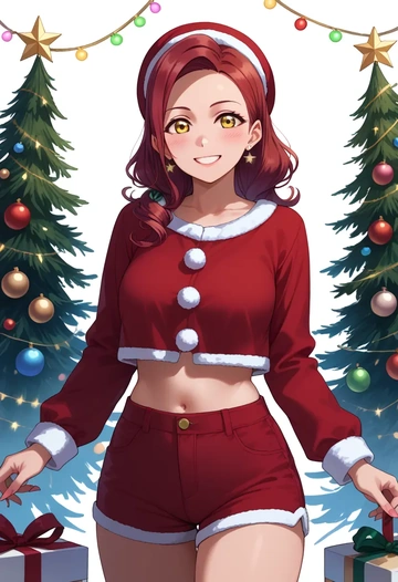 love_live,minami_kotori,Christmas,red velvet shorts  - AI generated anime art